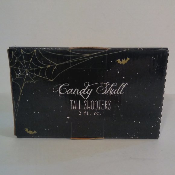 CANDY SKULL TALL SHOOTERS SHOT GLASSES Set of 4 NEW - Picture 5 of 8